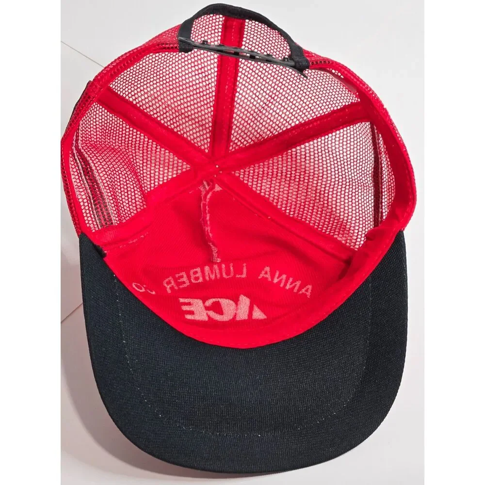 Ace Hardware SKM Vintage Hat | Adjustable Snapback | Red Anna Lumber Co Trucker